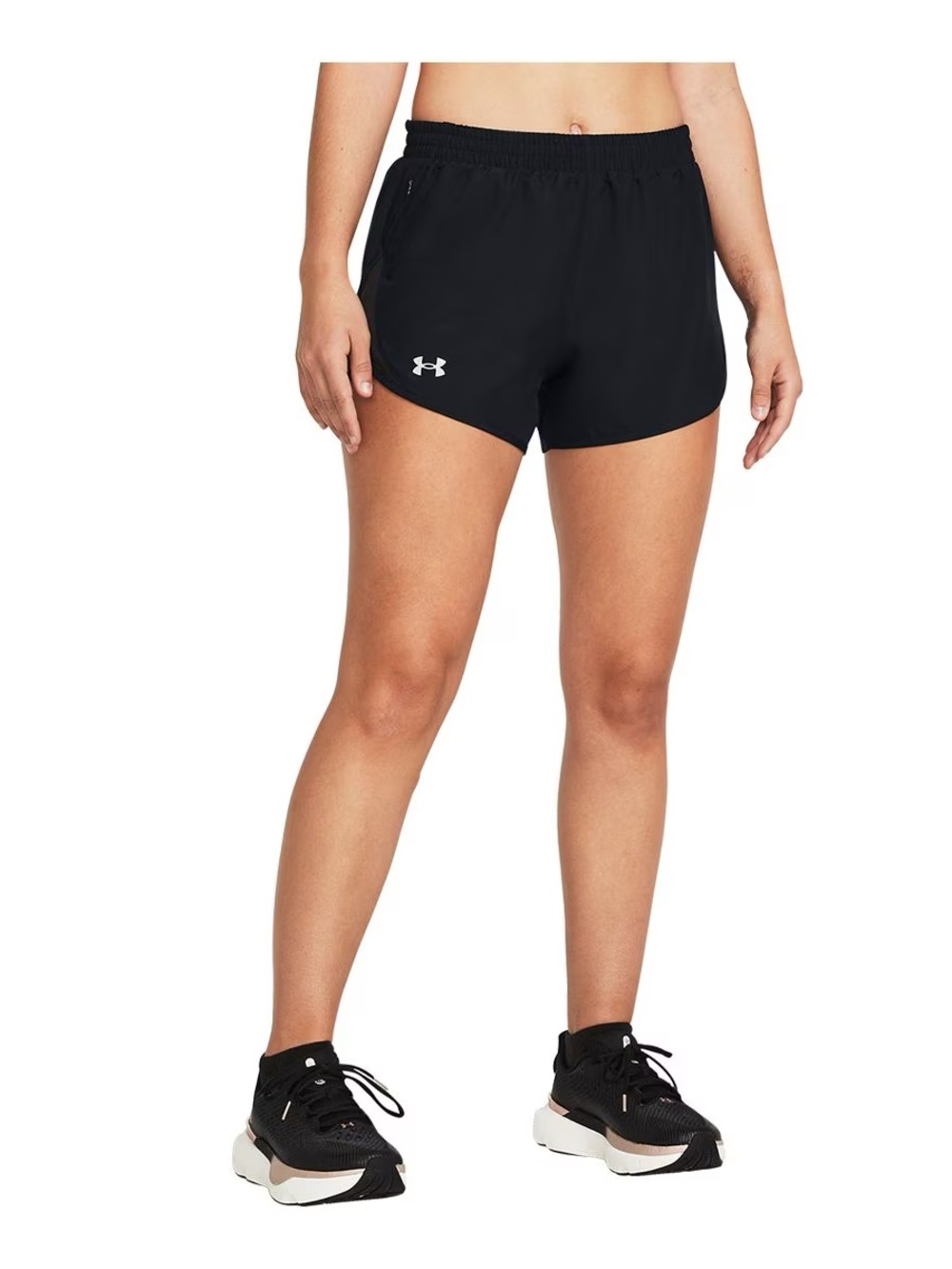 Under Armour Black Women's Athletic Shorts with White Logo